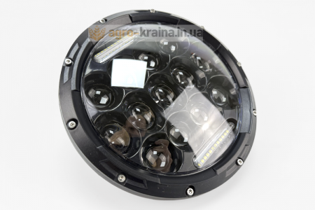 Рестайлинговая фара-LED в решетку ЮМЗ (ближний-дальний + ДХО, 65W, ⌀ 178мм/7 дюймов)