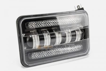 Фара-LED прямокутна (чітка межа, ДХВ) (5 діодів, 50Вт, 12/24В, 170х110х50) АМ4370