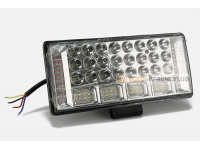 Фара-LED прямоугольная RED+BLUE (ближний-дальний+страбоскоп) (68 диодов, 204Вт, 12/24В, 225х105х30) АМ056